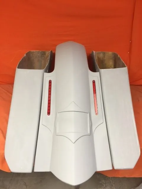 Harley Davidson 6" Trendsetter Extended Saddlebag LED Fender Kit - No Cut Outs   No Lids / 2014 - 2018
