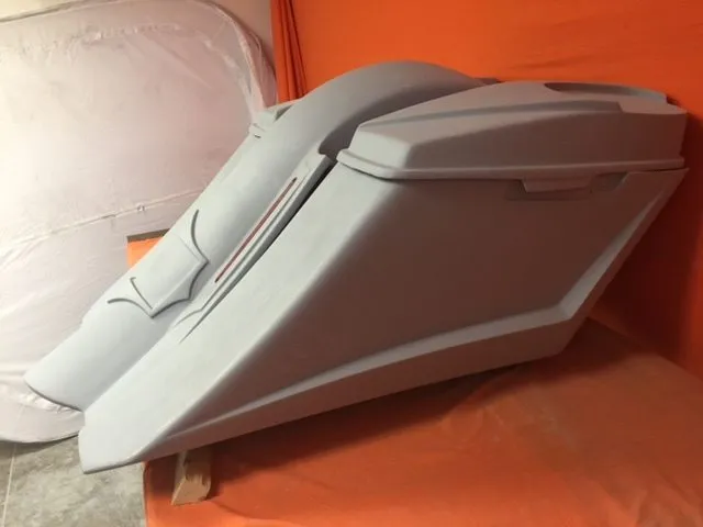 Harley Davidson 6" Trendsetter Extended Saddlebag LED Recess Plate Fender Kit - No Cut Outs   6.5" Speaker Lids / 2014 - 2018