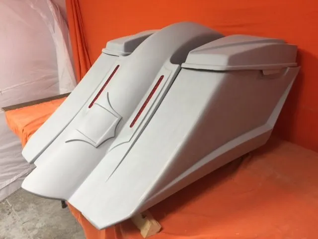 Harley Davidson 6" Trendsetter Extended Saddlebag LED Recess Plate Fender Kit - No Cut Outs   6.5" Speaker Lids / 2014 - 2018