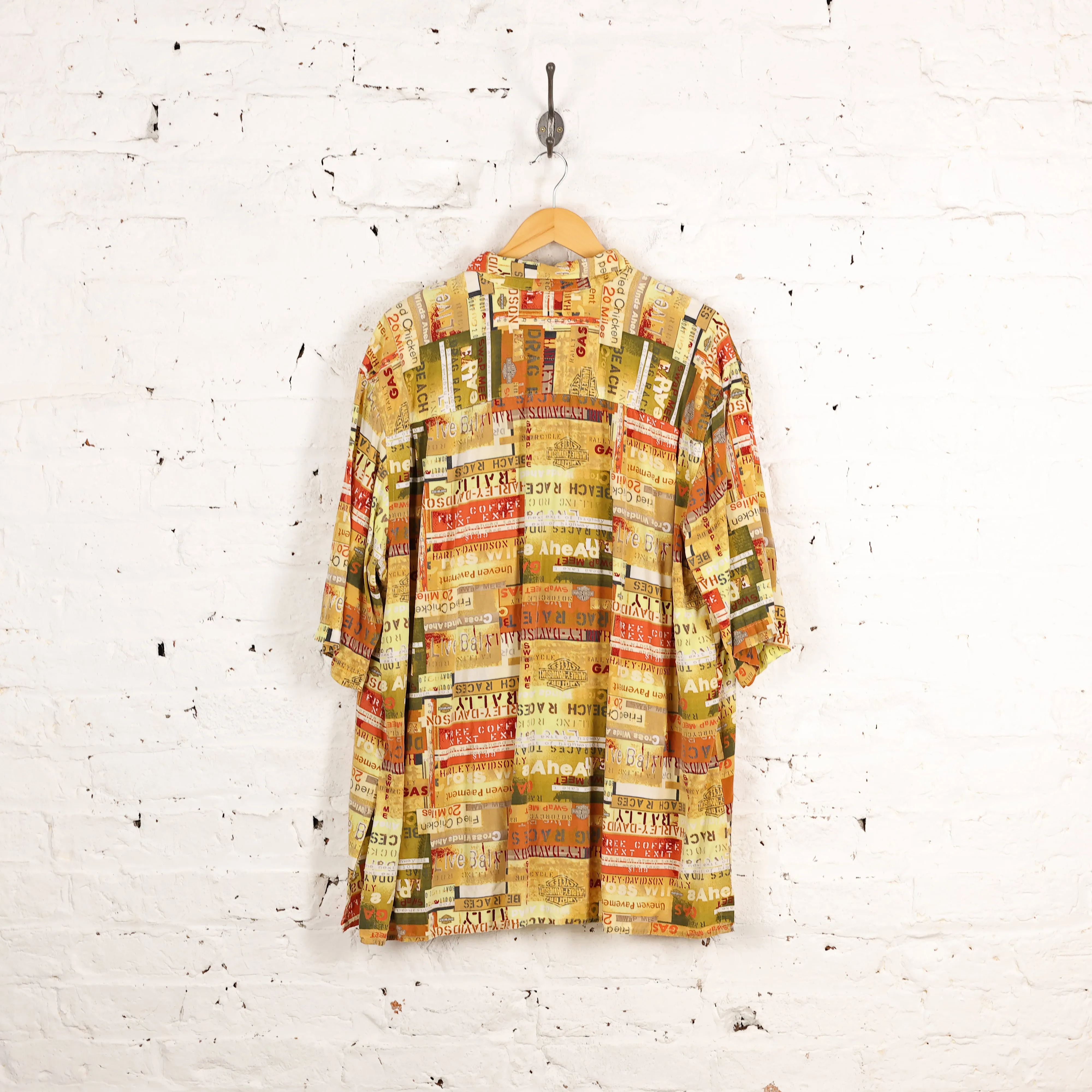 Harley Davidson Pattern Shirt - Yellow - XXL