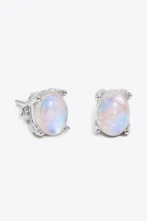 Hazel Blues® | Natural Moonstone 4-Prong Stud Earrings