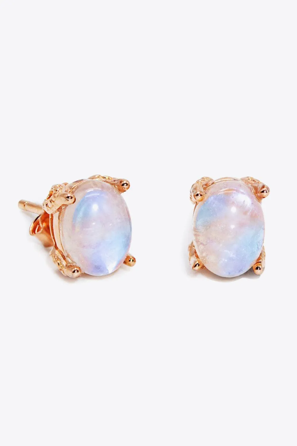 Hazel Blues® | Natural Moonstone 4-Prong Stud Earrings