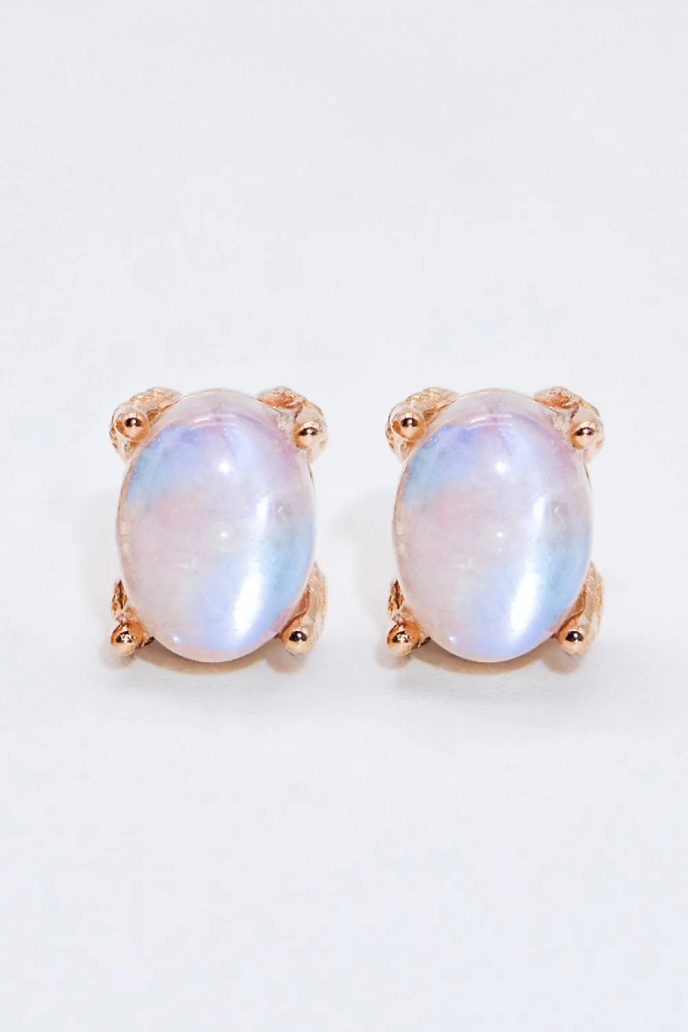 Hazel Blues® | Natural Moonstone 4-Prong Stud Earrings
