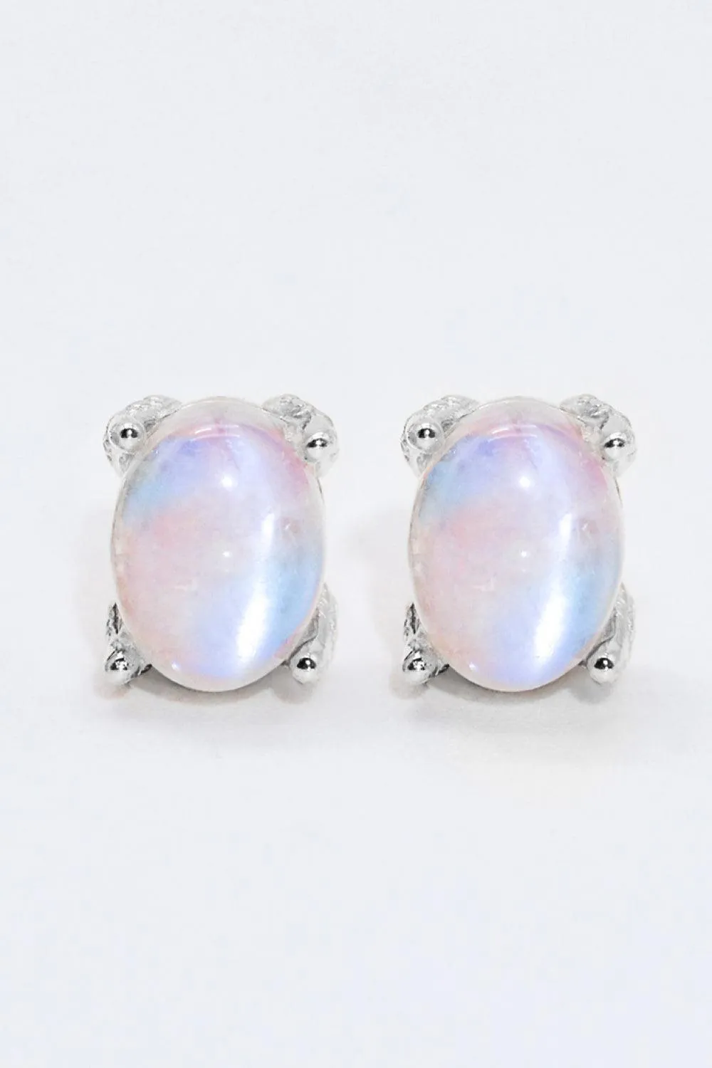Hazel Blues® | Natural Moonstone 4-Prong Stud Earrings