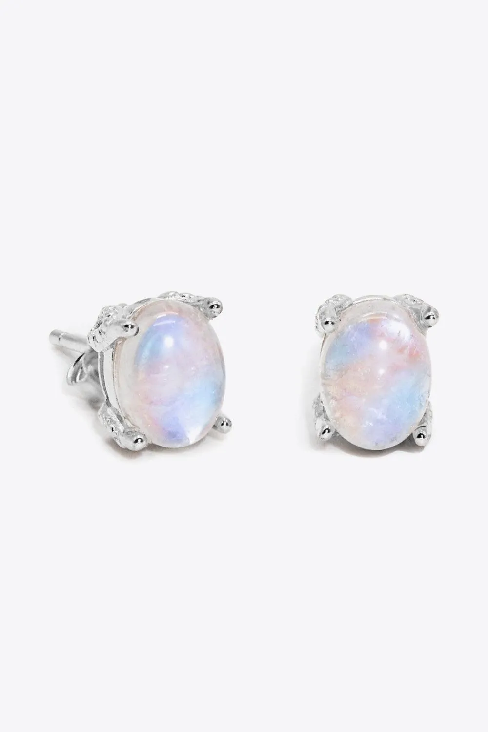 Hazel Blues® | Natural Moonstone 4-Prong Stud Earrings