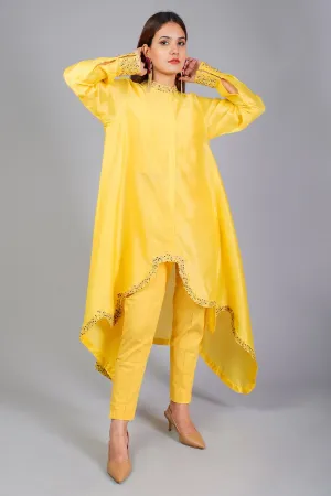 High-Low Embroidered Kurta Set