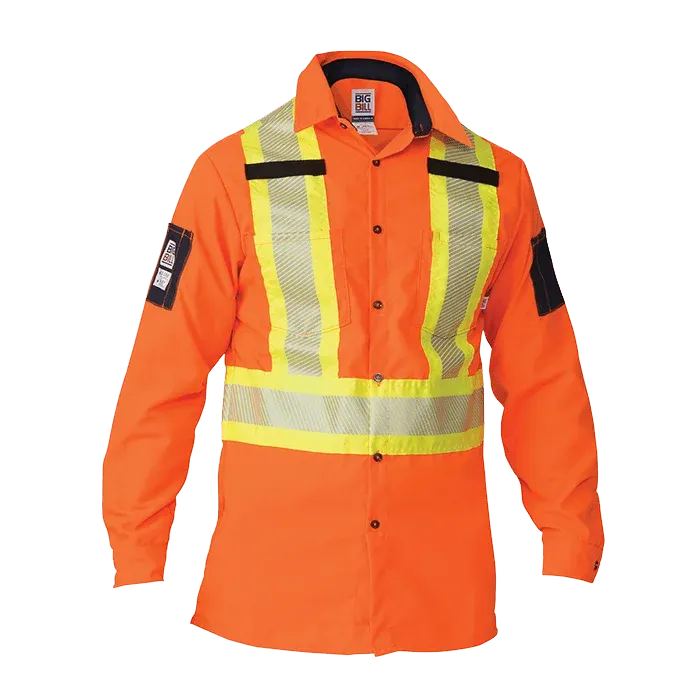 High Visibility Long-Sleeve Ripstop Shirt by Big Bill - Style 144HVP