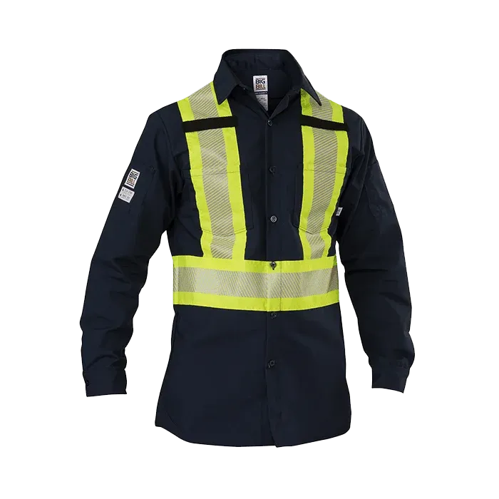 High Visibility Long-Sleeve Ripstop Shirt by Big Bill - Style 144HVP