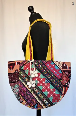 Indian Banjara shopper bag, made from colorful vintage fabrics