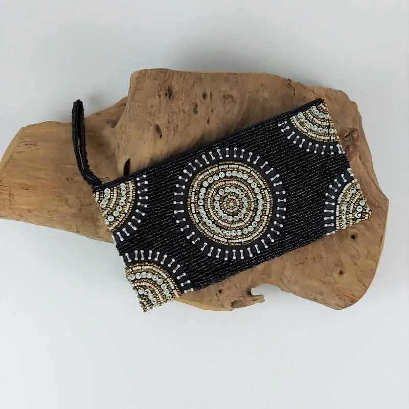 Indian clutch bag - purse with miniature beads