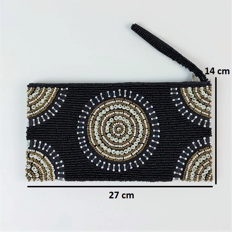 Indian clutch bag - purse with miniature beads