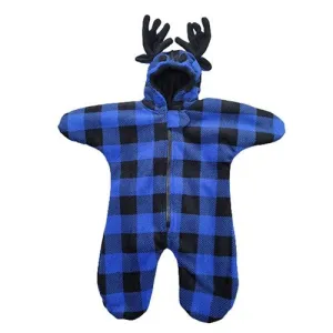 INFANT BUNTING BAG MOOSE BUFFALO CHECK BLUE