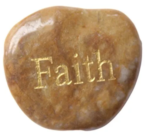 Inspirational Message Stones Engraved with Uplifting Words of Wisdom - Faith