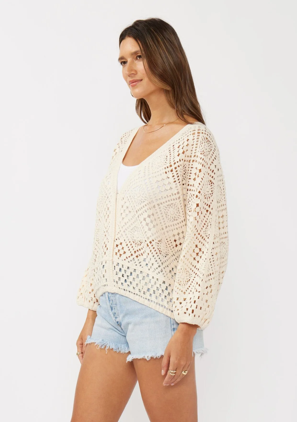 Iris Crochet Wrap Top