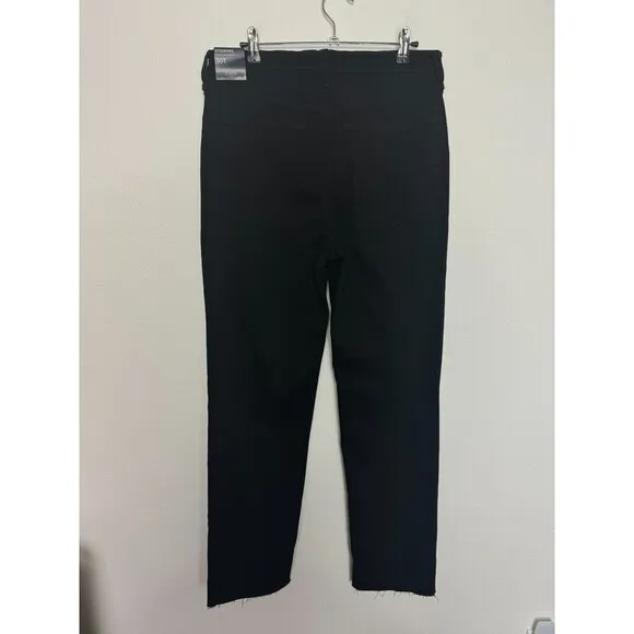 J. Crew 30T Stovepipe Straight Jean In Signature Stretch Black Wash Raw Hem NWT