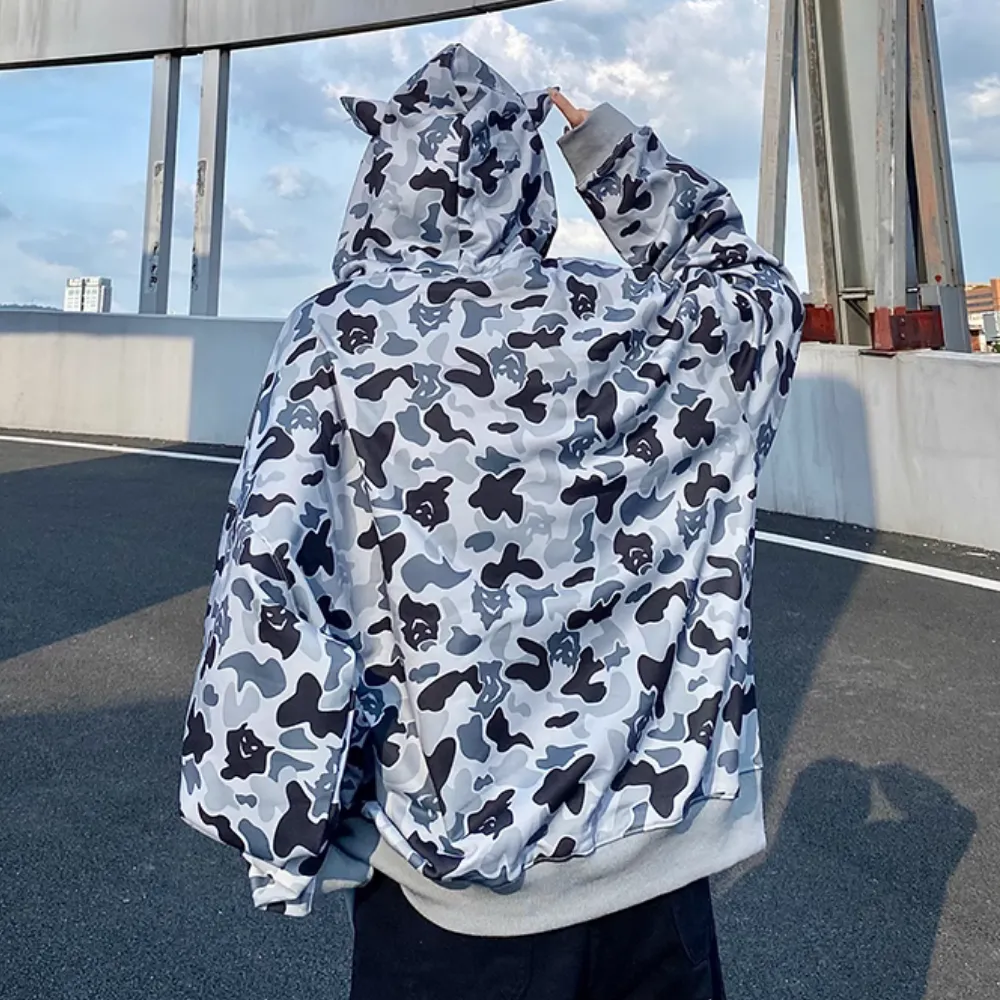 Japanese Street Devil Print Hoodie