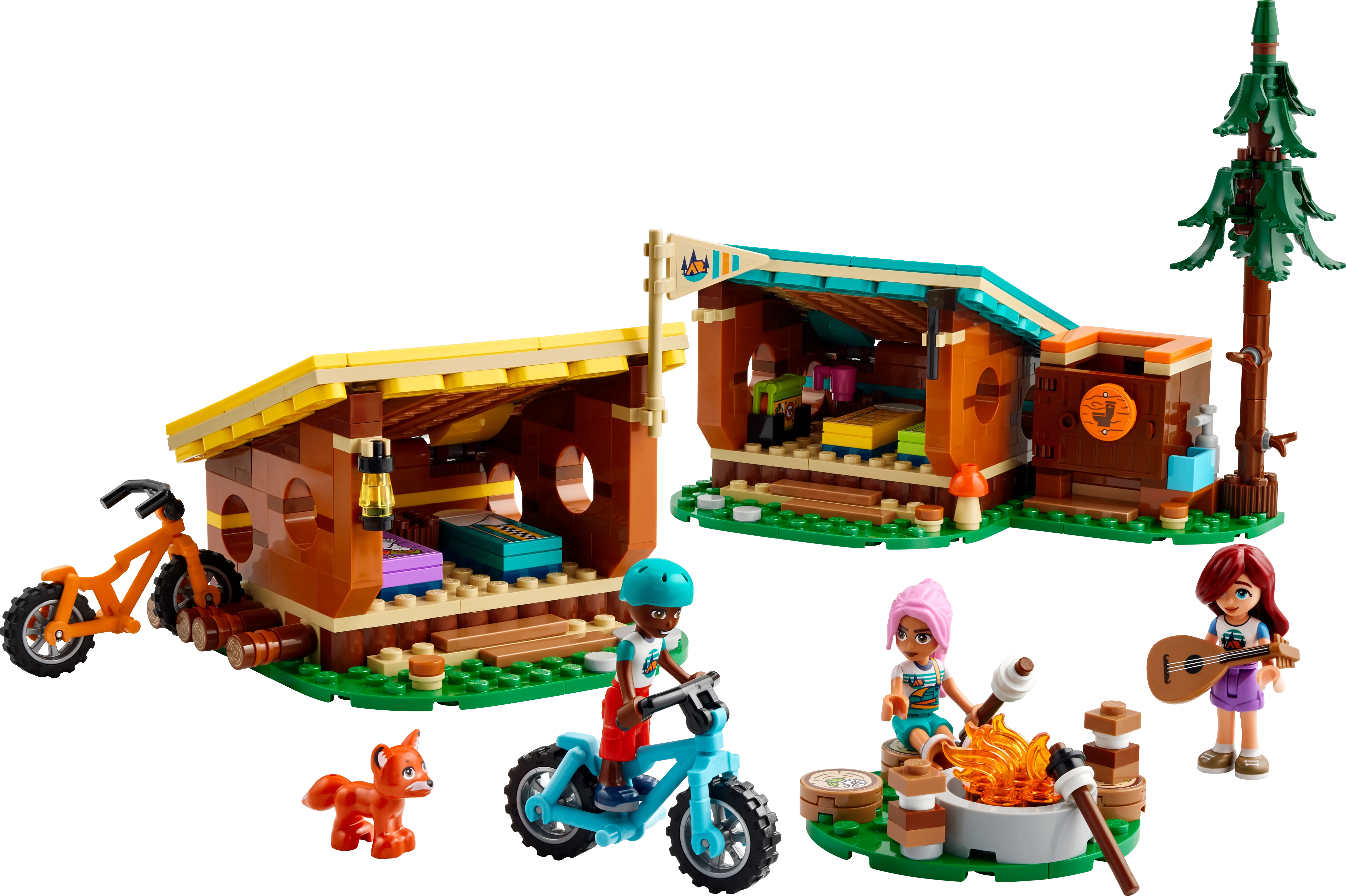 LEGO® Friends Adventure Camp Cozy Cabins Camping Toy Set, Nature Playset for Pretend Play 42624