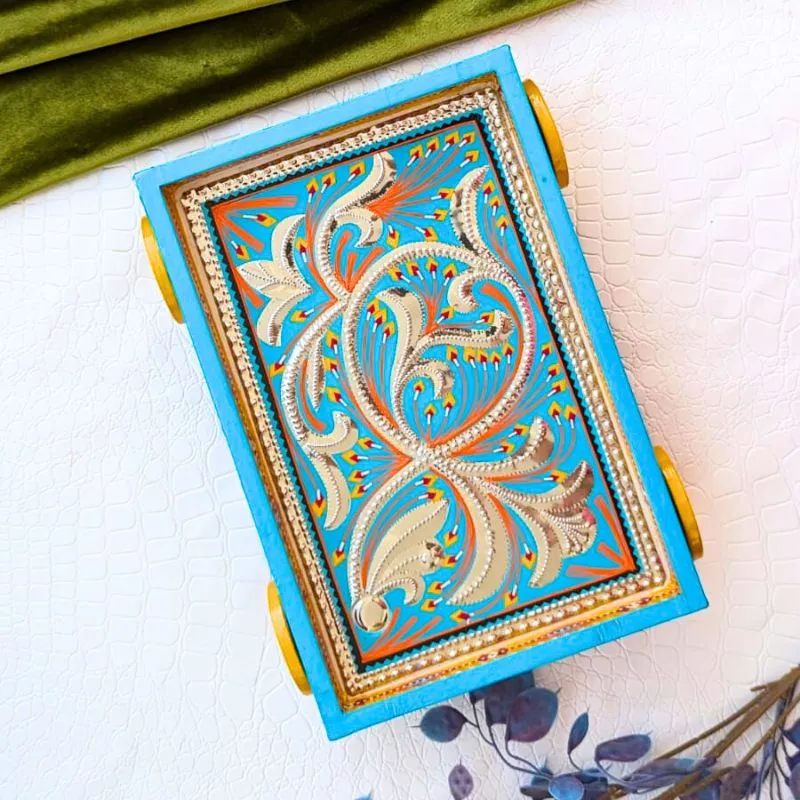 Light Blue Mini Tray On Wheels