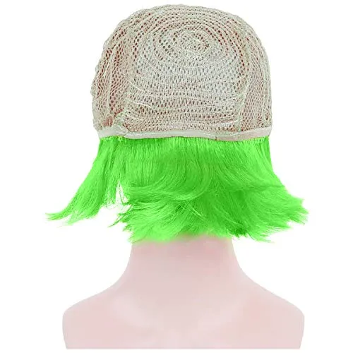 Light Neon Green Wig Short Straight Colorful Synthetic St. Patrick‘s Day 10"
