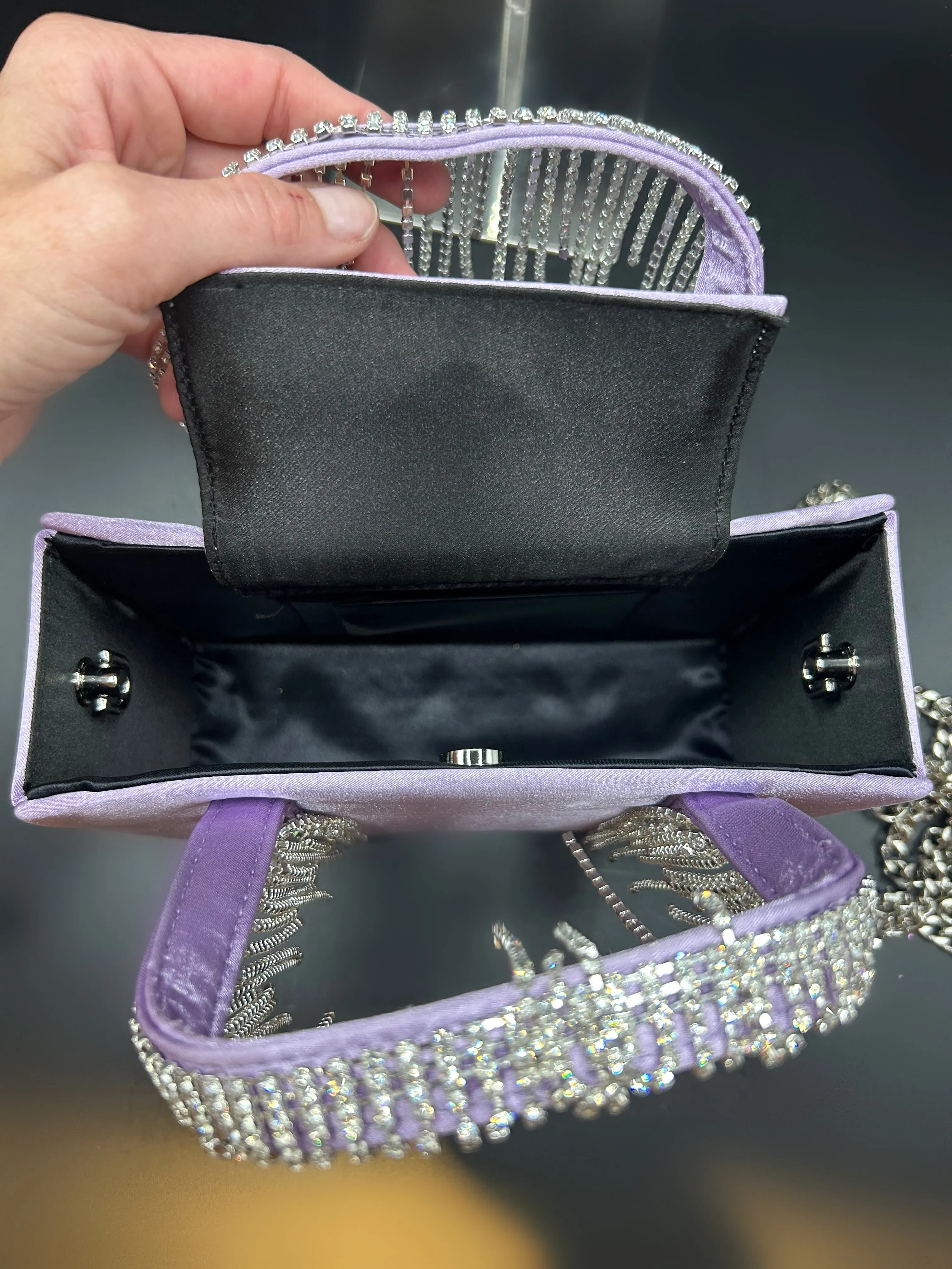 Lilac Satin Fringe