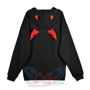 Little Devil Wings Character Oversize Hoodie Sweatshirt mp005920