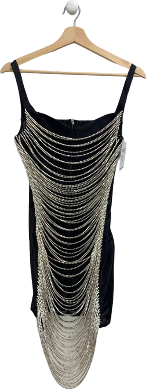 LNME Black Embellished Cocktail Dress UK XS