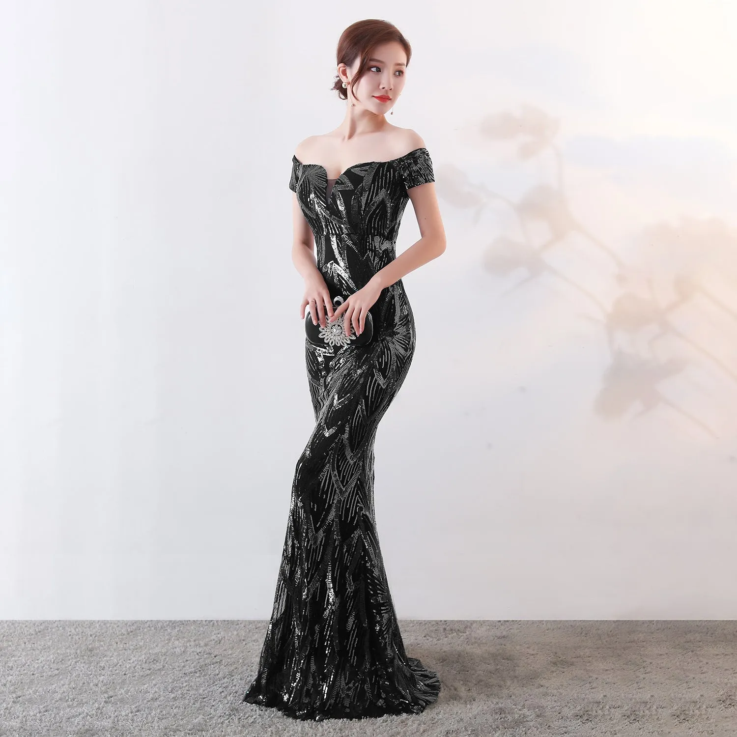 Long Mermaid Sequined Evening Gown Slim Slim Party Dress