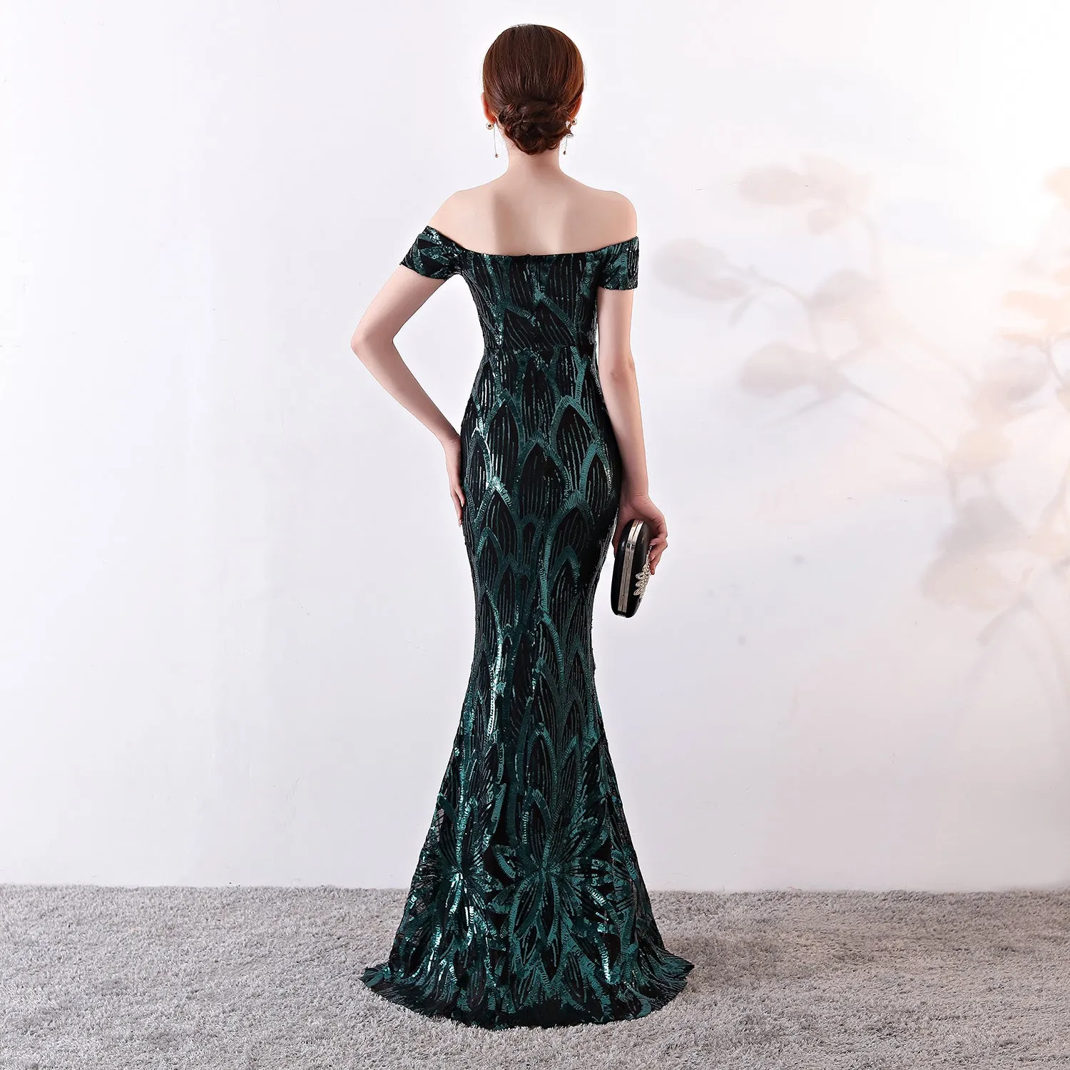Long Mermaid Sequined Evening Gown Slim Slim Party Dress