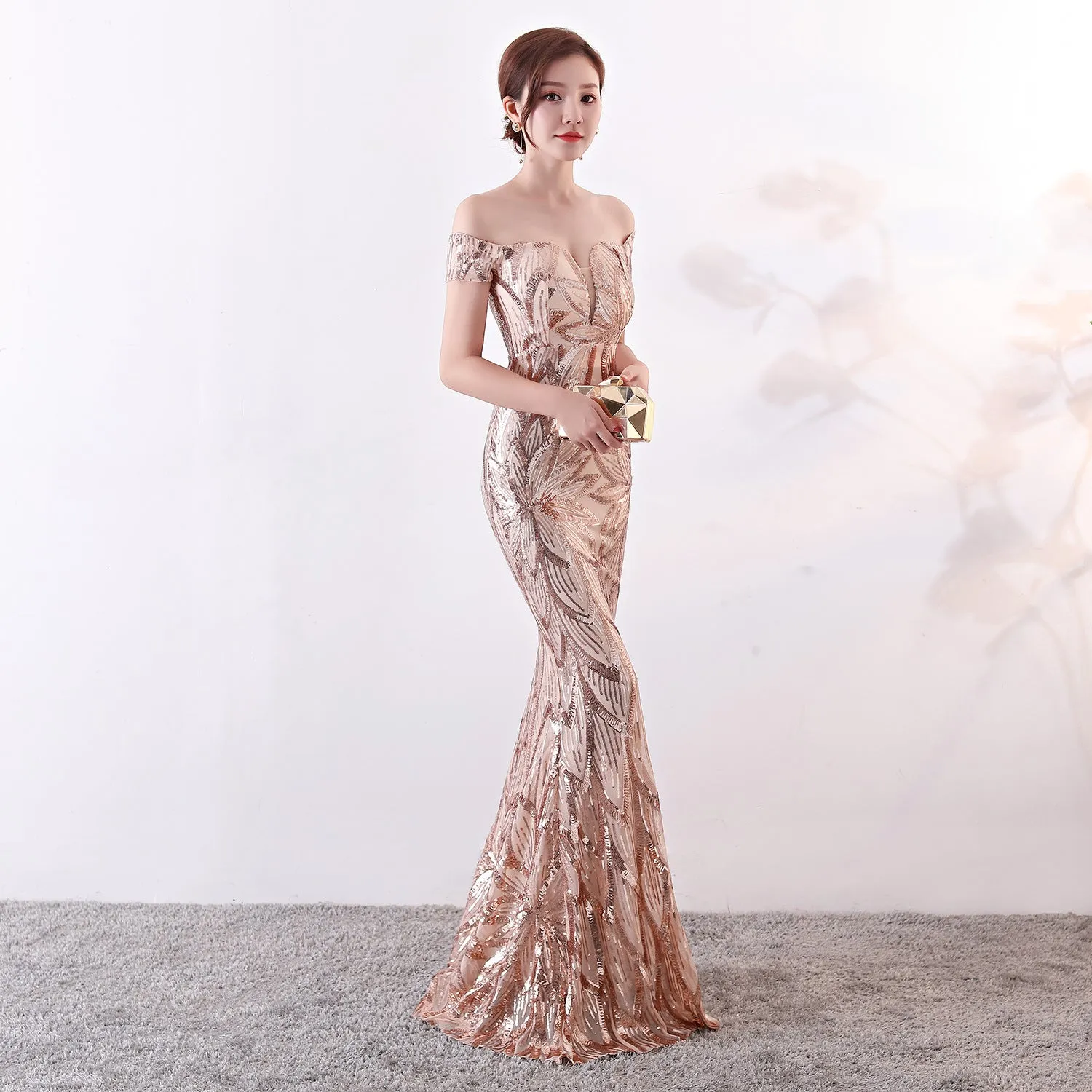 Long Mermaid Sequined Evening Gown Slim Slim Party Dress