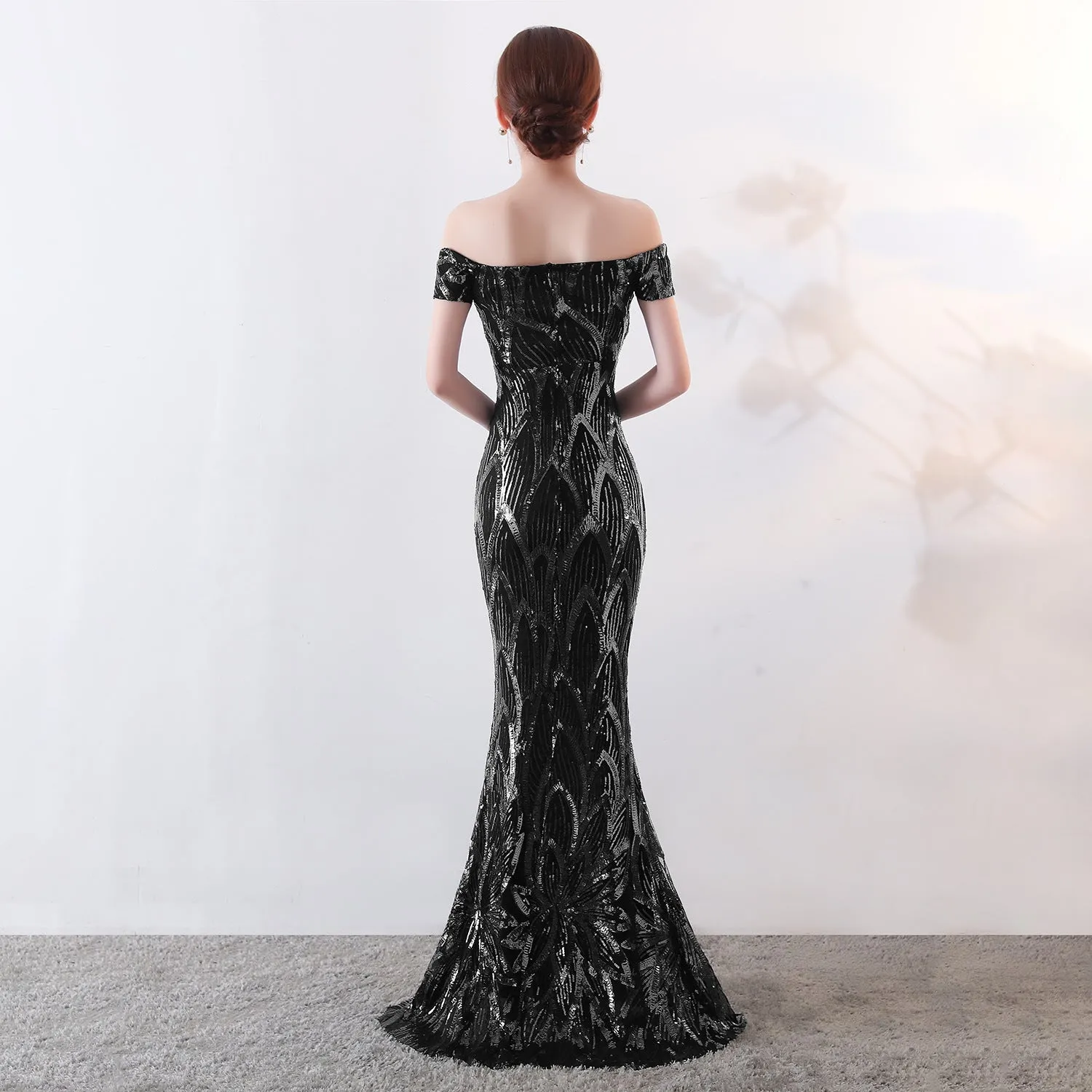 Long Mermaid Sequined Evening Gown Slim Slim Party Dress