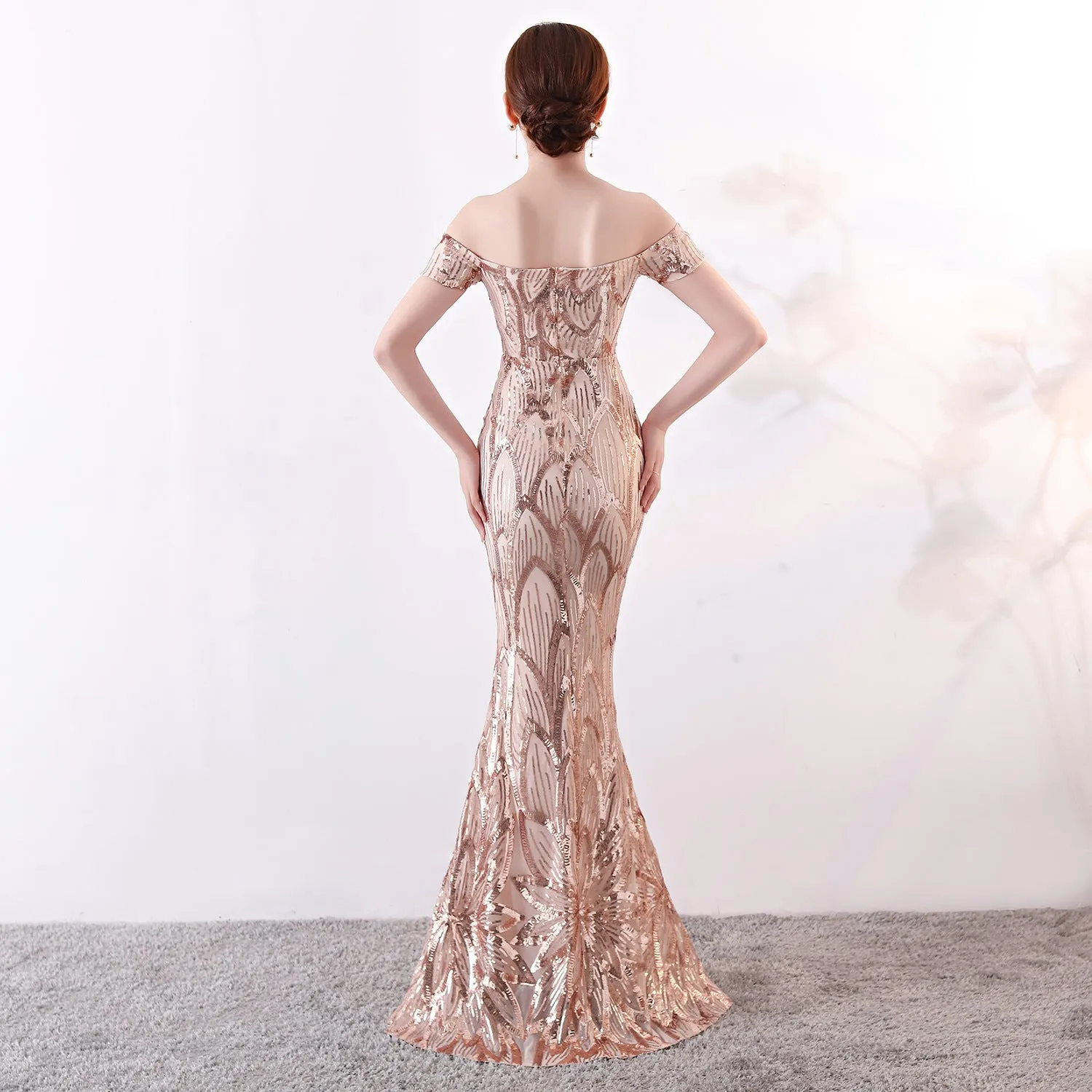 Long Mermaid Sequined Evening Gown Slim Slim Party Dress
