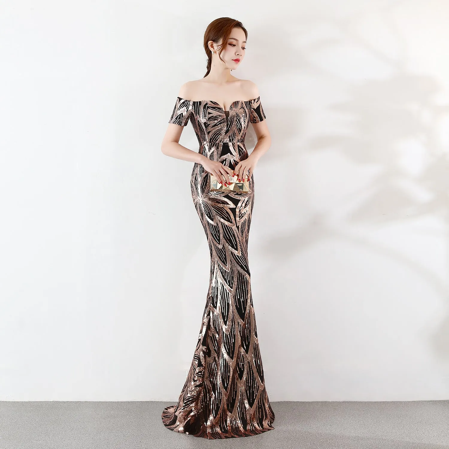 Long Mermaid Sequined Evening Gown Slim Slim Party Dress