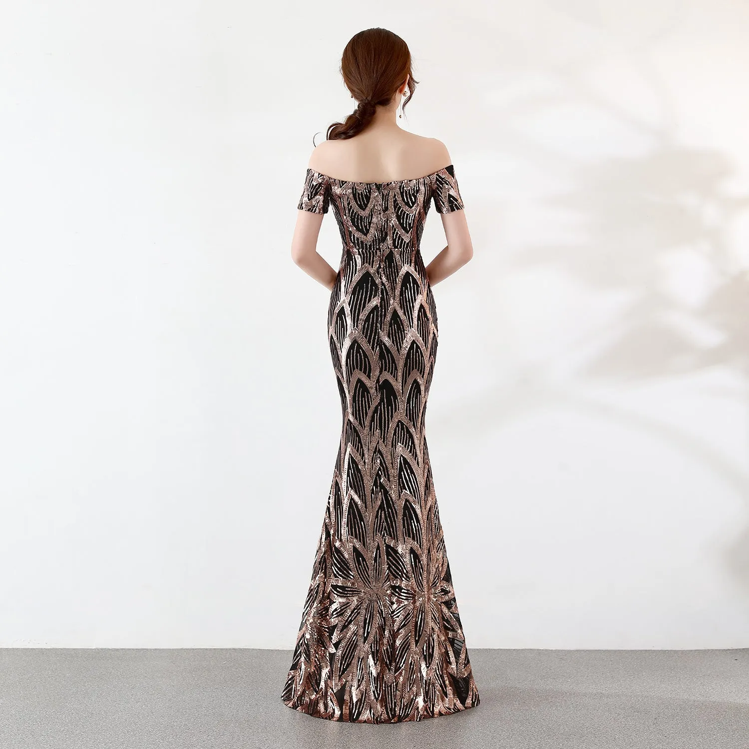 Long Mermaid Sequined Evening Gown Slim Slim Party Dress