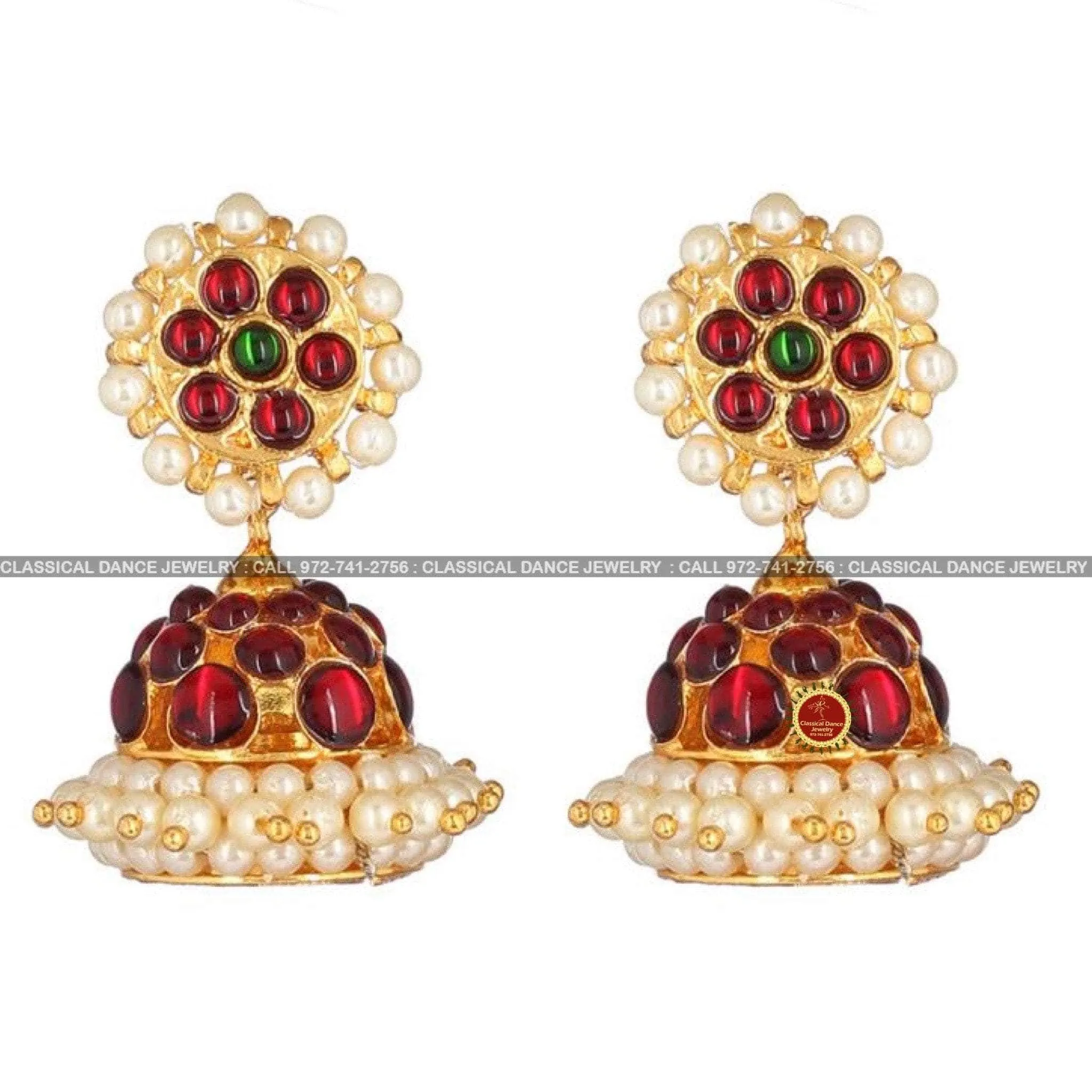 Long Pearl Haram Indian Jewelry | 3 lines | Haram | Bharatnatyam Kuchipudi Weddings | Classical Dance Jewelry