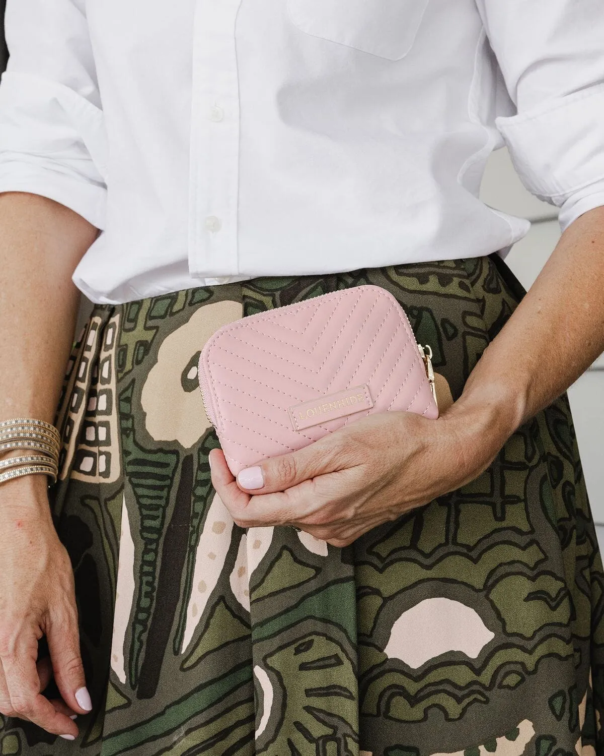 LOUENHIDE Nina Quilted Purse - Pale Pink