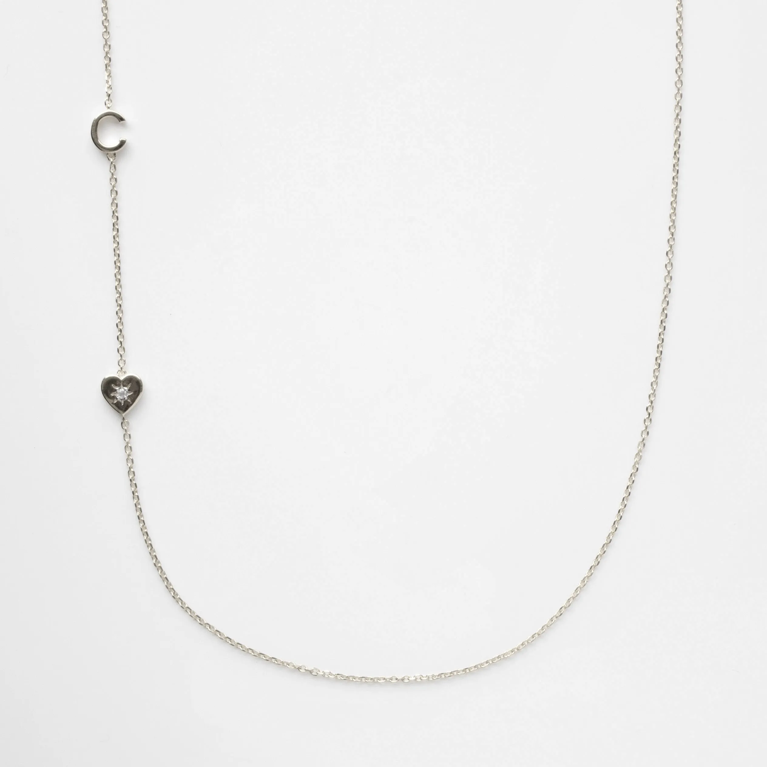 Louise Thompson Lucky Diamond Initial Necklace