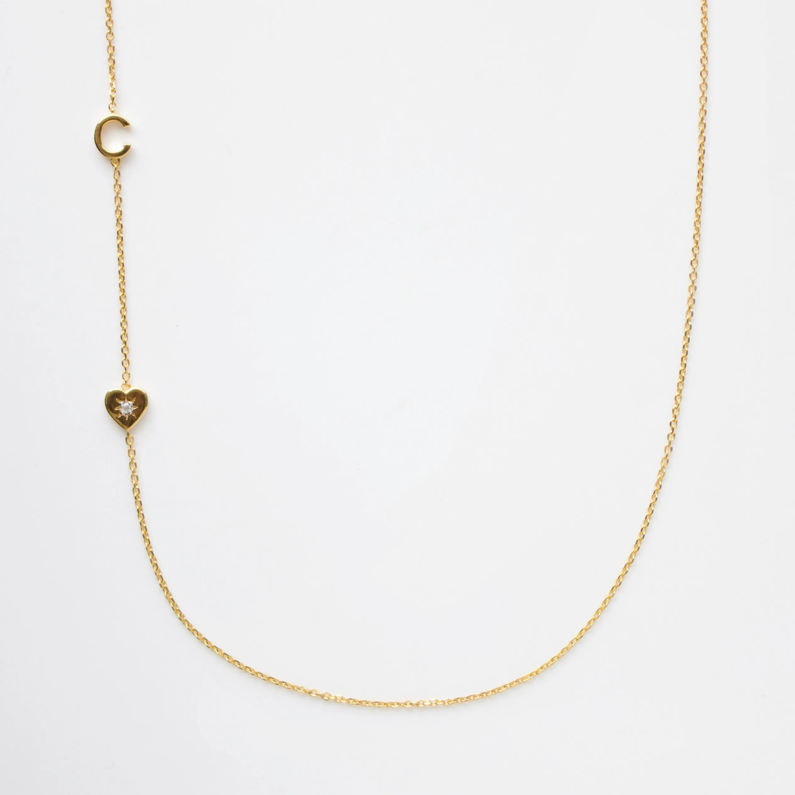 Louise Thompson Lucky Diamond Initial Necklace