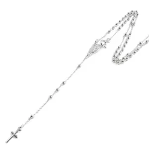Lovely Sterling Silver 16" Rosary with 3mm Beads and Cross.