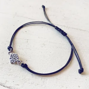 lucky lotus - small lotus flower adjustable cord bracelet