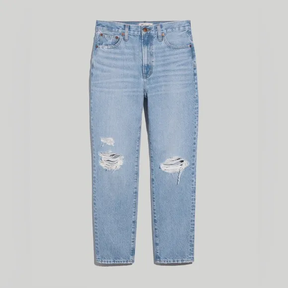 Madewell Perfect Vintage Jean Grandbay Wash: Ripped Edition Light Wash Slim 26