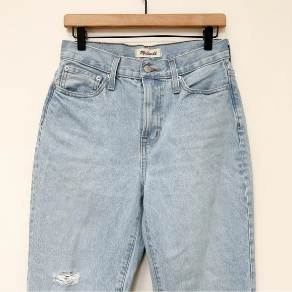 Madewell Perfect Vintage Jean Grandbay Wash: Ripped Edition Light Wash Slim 26