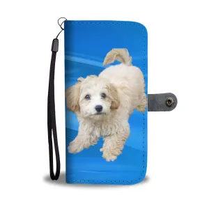 Maltipoo Phone Case Wallet - Blue