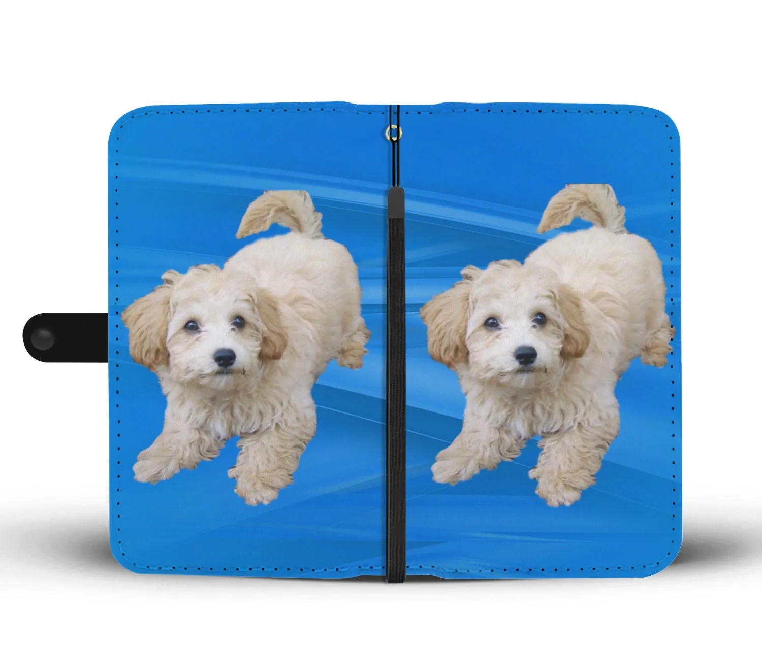 Maltipoo Phone Case Wallet - Blue