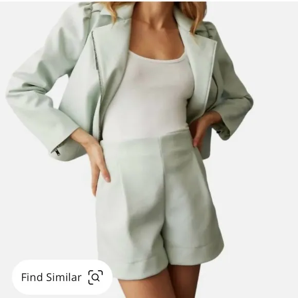 Marie Oliver Fay Short, Seafoam green in Vegan leather Sz 4 NWT