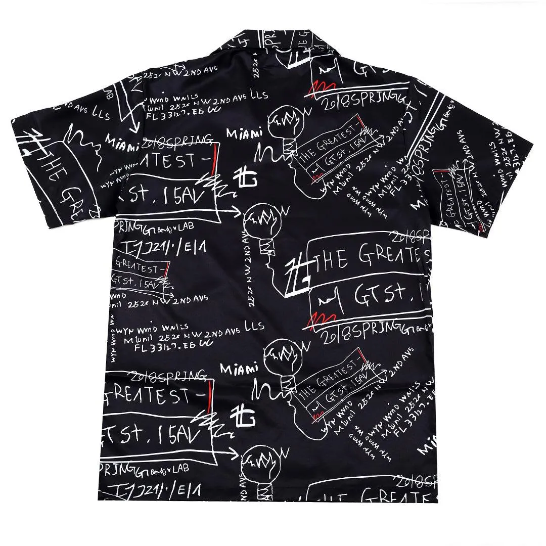 Men's Classic The Greatest Designed Aloha Shirt - Black