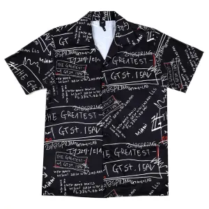 Men's Classic The Greatest Designed Aloha Shirt - Black