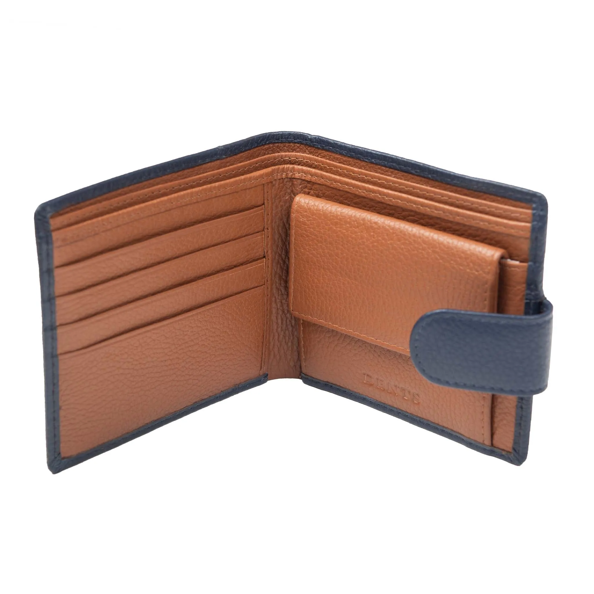 Men's Pebble Grain Leather Bifold Wallet with RFID Blocking and Coin Purse