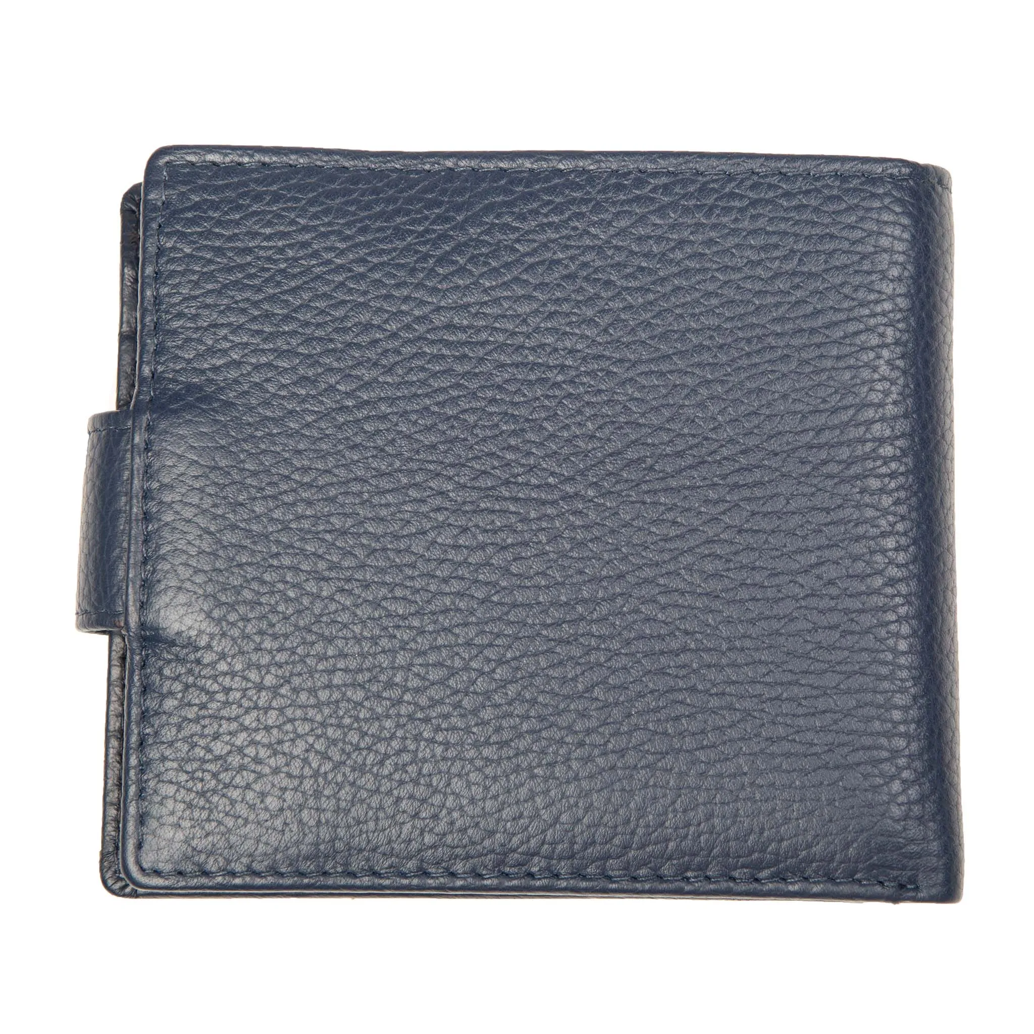 Men's Pebble Grain Leather Bifold Wallet with RFID Blocking and Coin Purse