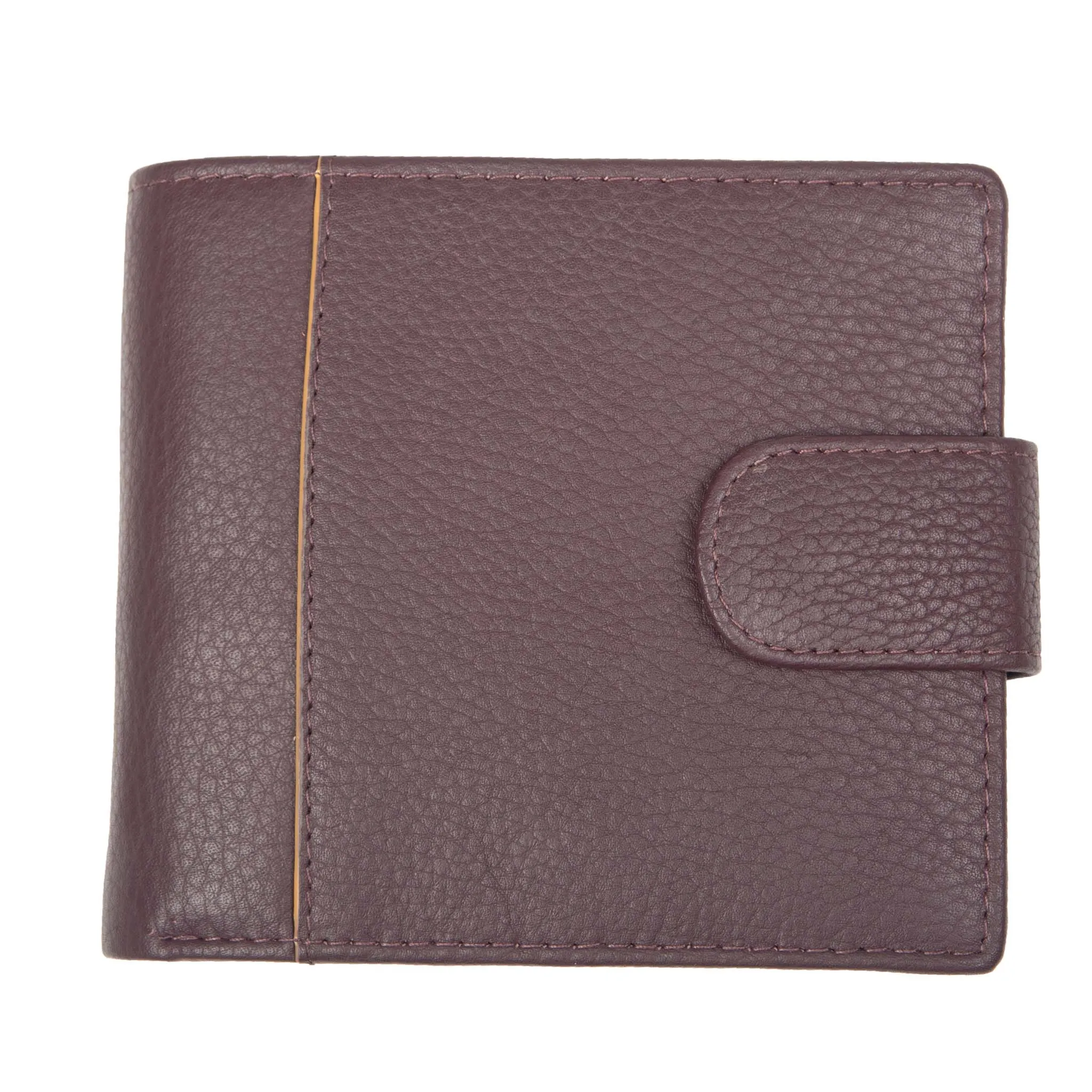 Men's Pebble Grain Leather Bifold Wallet with RFID Blocking and Coin Purse