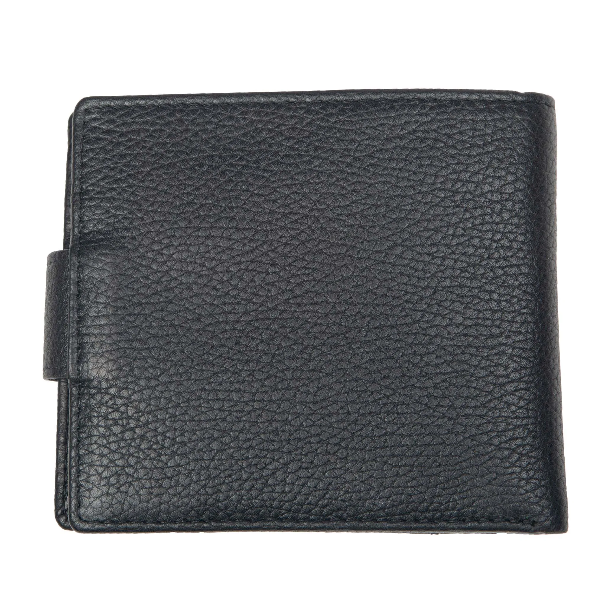Men's Pebble Grain Leather Bifold Wallet with RFID Blocking and Coin Purse